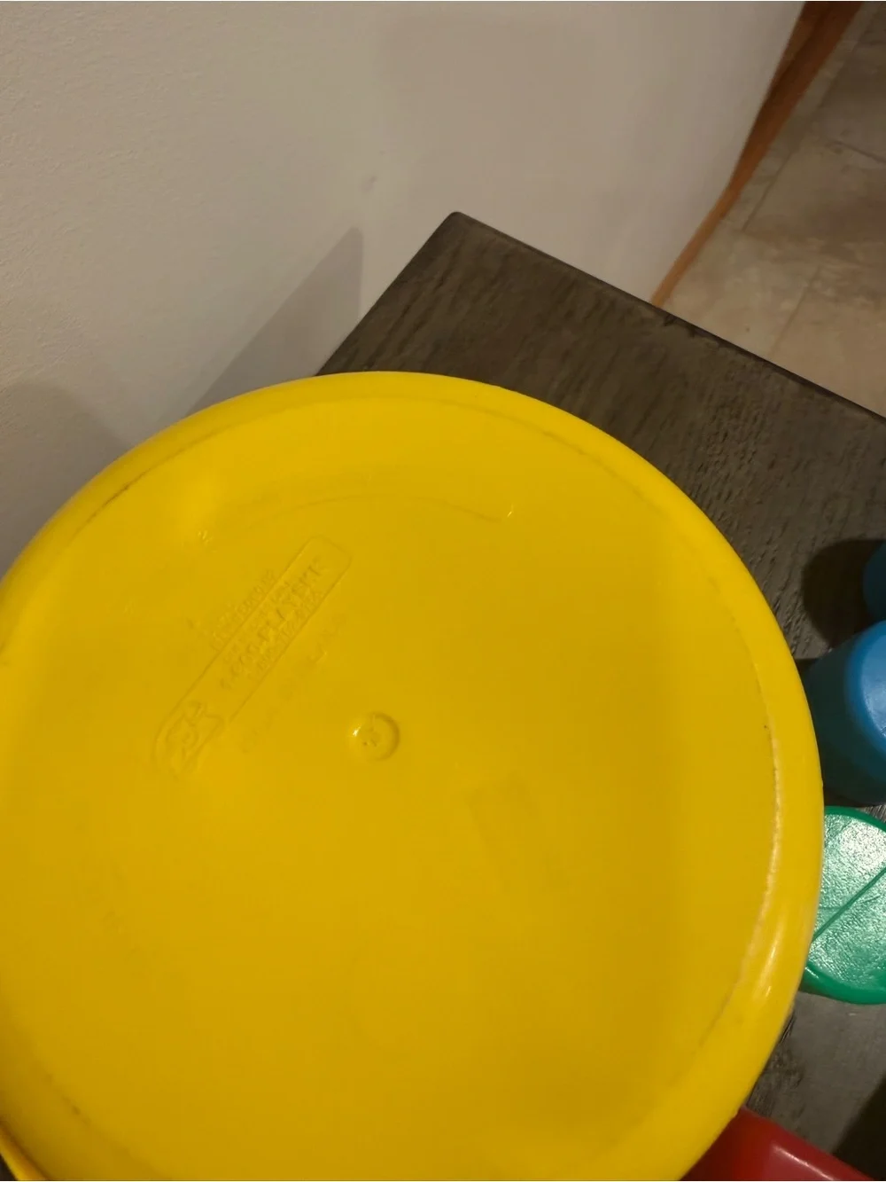 Vintage 1991 Playskool Yellow Pot Toy Shape Sorter, 10 Blocks Included